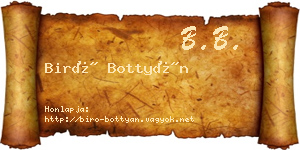 Biró Bottyán névjegykártya